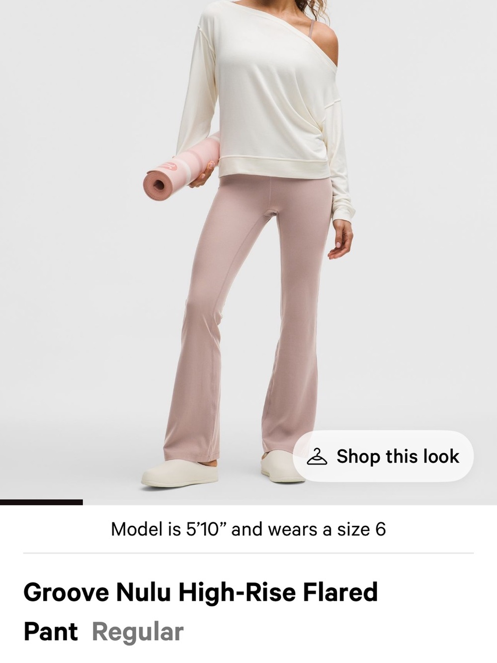 lululemon🍋Groove Nulu-HR Flare Pant Size 6 Ashen Rose NWT Regular Length - Picture 6 of 10